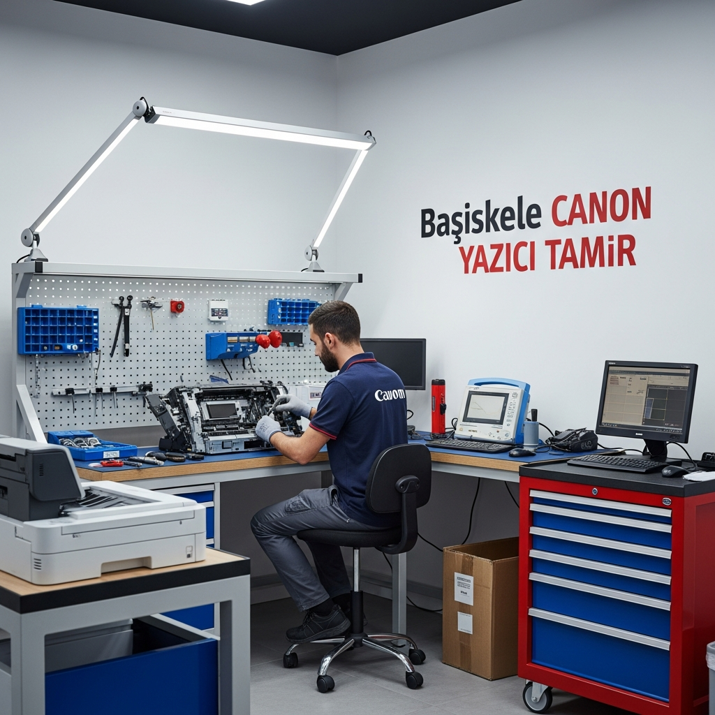 Generate a high-quality, relevant image prompt for an article about: Başiskele Canon Yazıcı Tamir