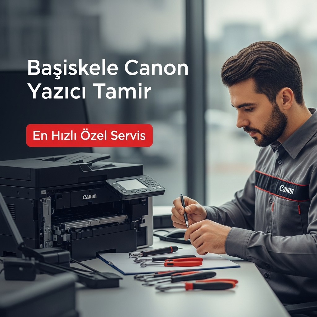Generate a high-quality, relevant image prompt for an article about: Başiskele Canon Yazıcı Tamir