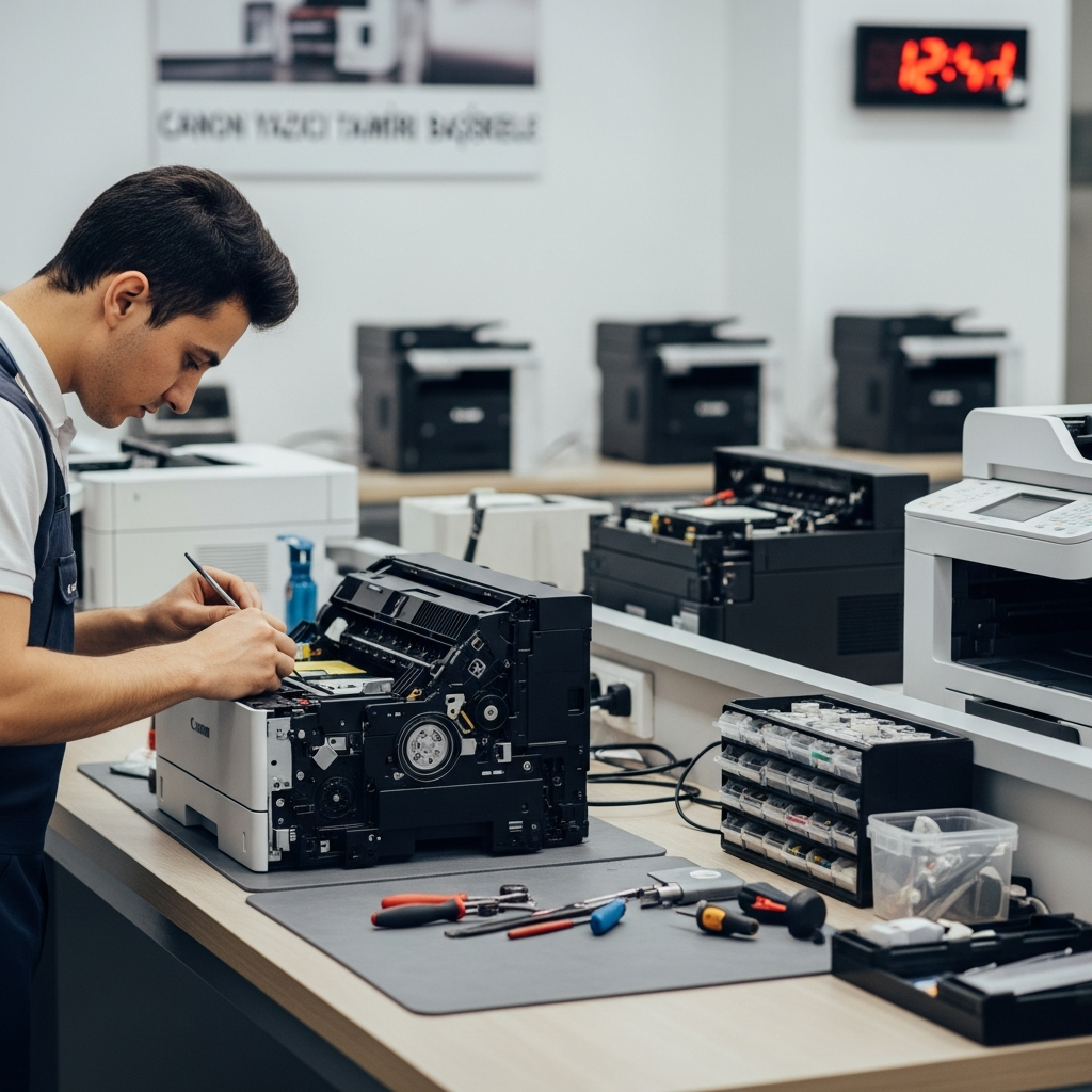 Generate a high-quality, relevant image prompt for an article about: Canon Yazıcı Tamiri Başiskel