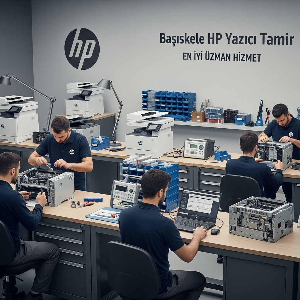 Generate a high-quality, relevant image prompt for an article about: Başiskele HP Yazıcı Tamir: E