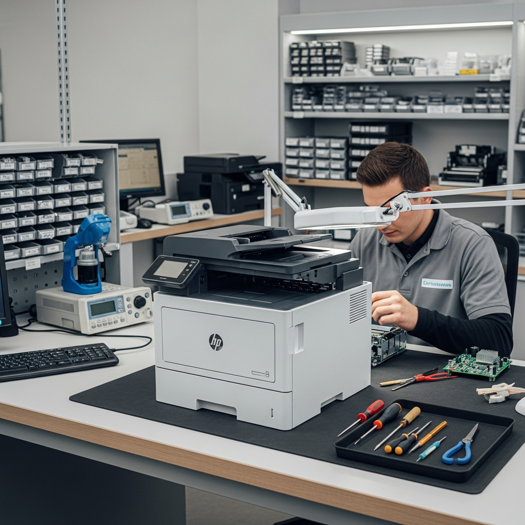 Generate a high-quality, relevant image prompt for an article about: Başiskele Hp Yazıcı Tamir: E