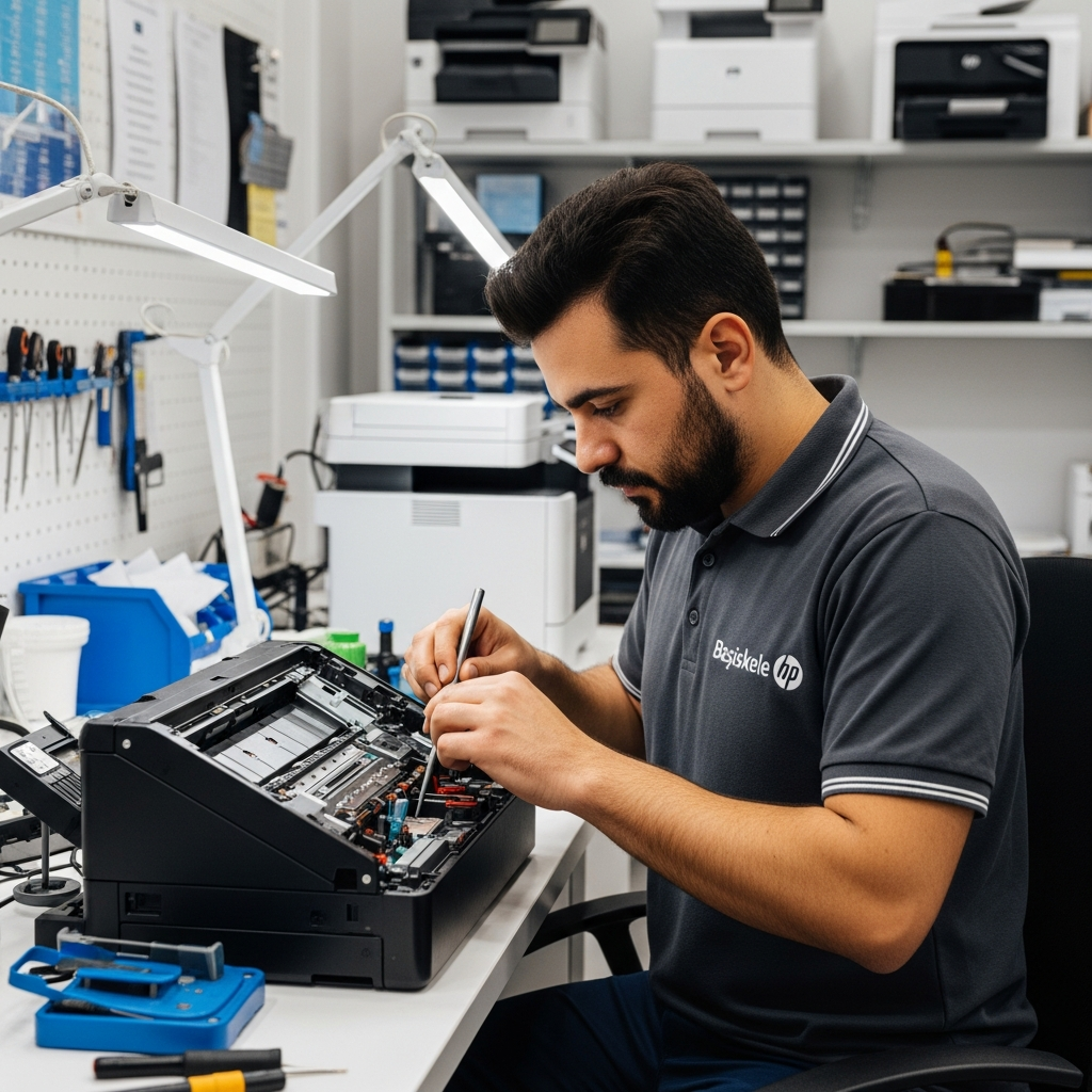 Generate a high-quality, relevant image prompt for an article about: Başiskele HP Yazıcı Tamir: U