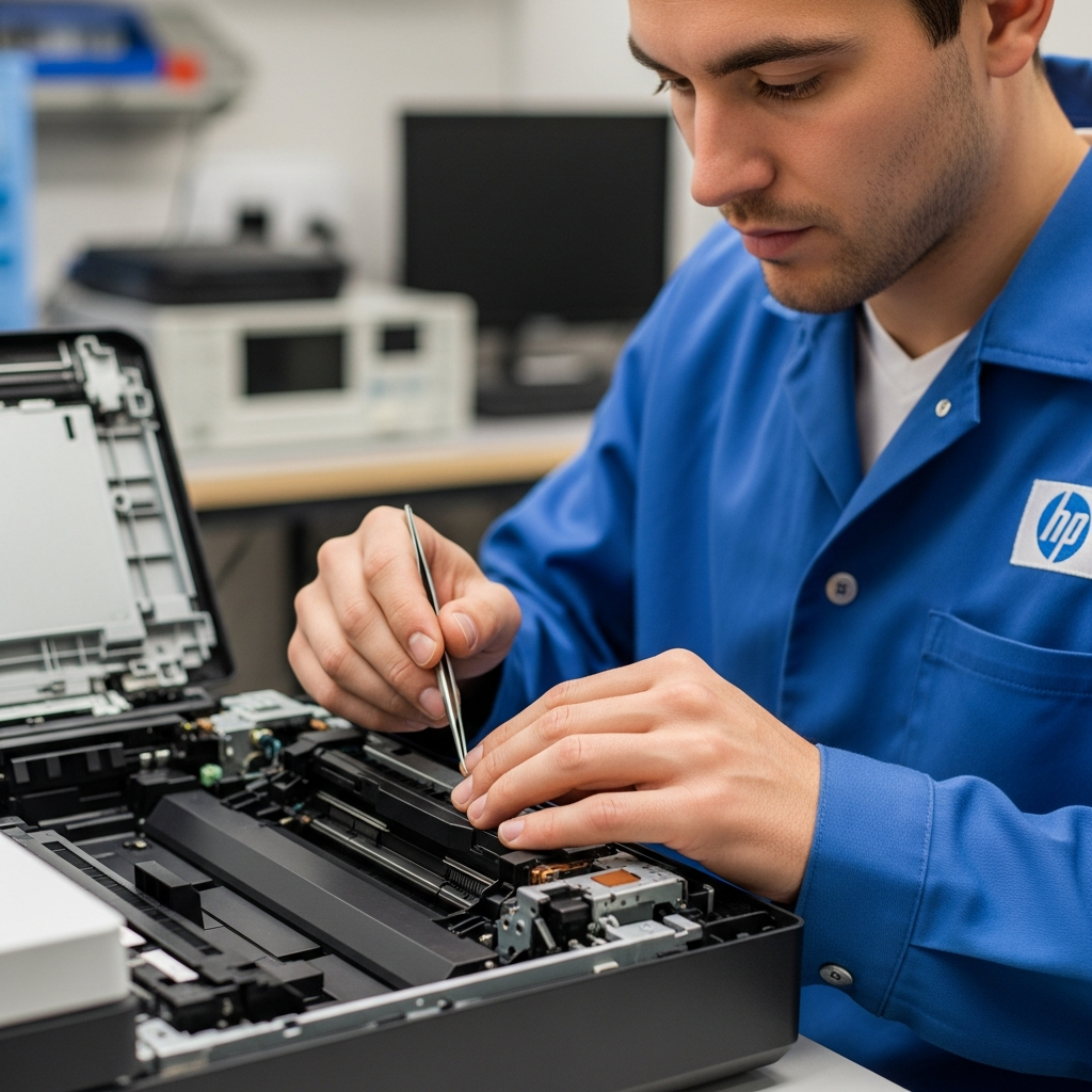 Generate a high-quality, relevant image prompt for an article about: HP Yazıcı Tamiri Mehmetağa: