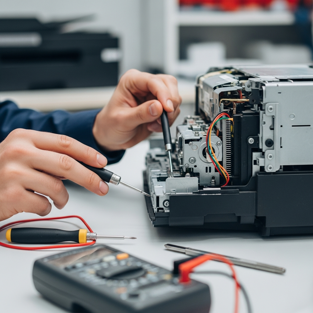 Generate a high-quality, relevant image prompt for an article about: Başiskele Kyocera Yazıcı Tam