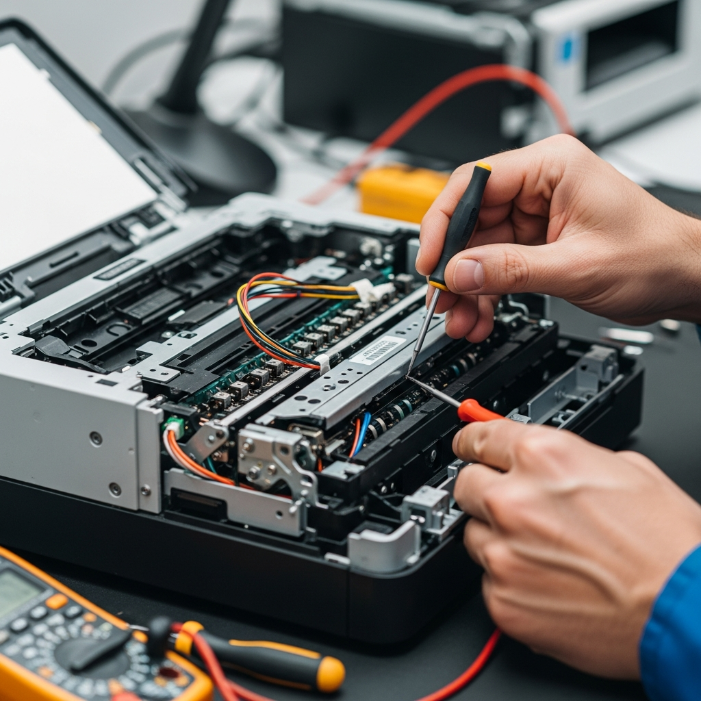 Generate a high-quality, relevant image prompt for an article about: Başiskele Kyocera Yazıcı Tam