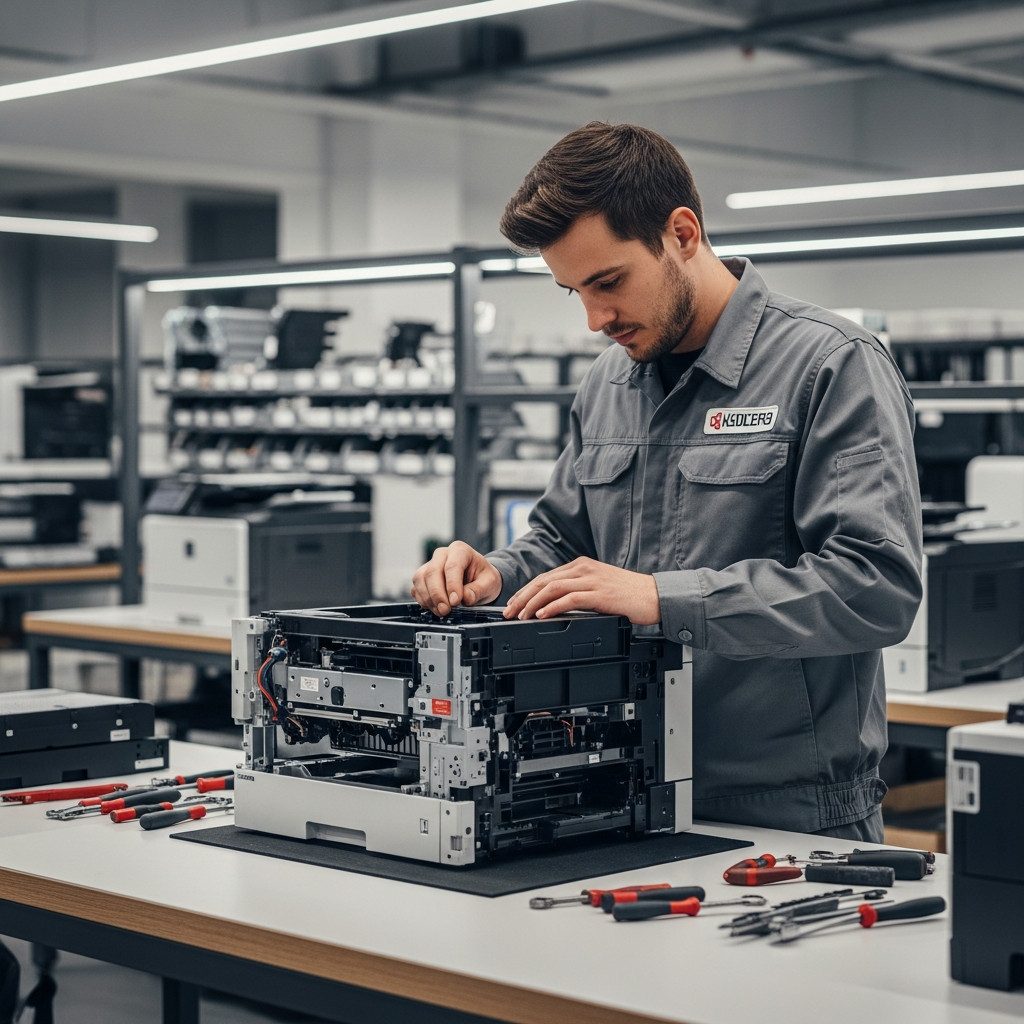 Generate a high-quality, relevant image prompt for an article about: Kyocera Yazıcı Tamir Başiske