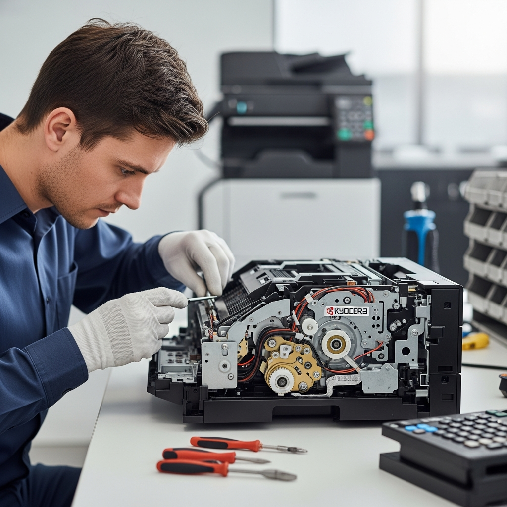 Generate a high-quality, relevant image prompt for an article about: Başiskele Kyocera Yazıcı Tam