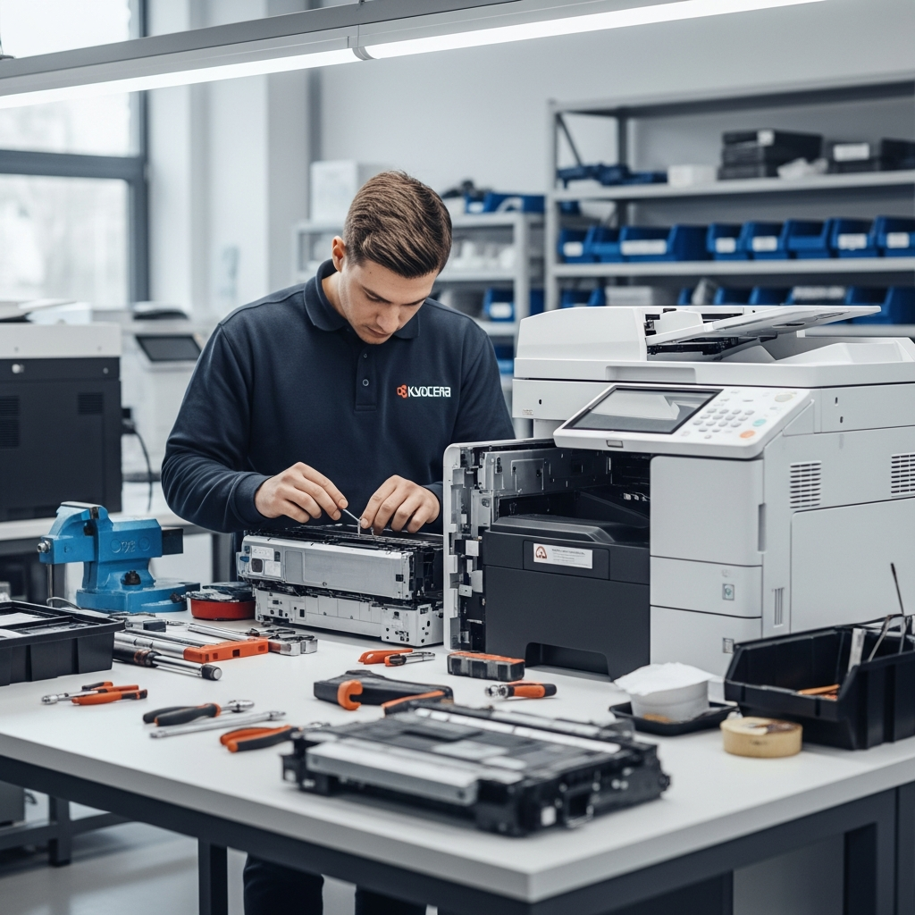 Generate a high-quality, relevant image prompt for an article about: Başiskele Kyocera Yazıcı Tam