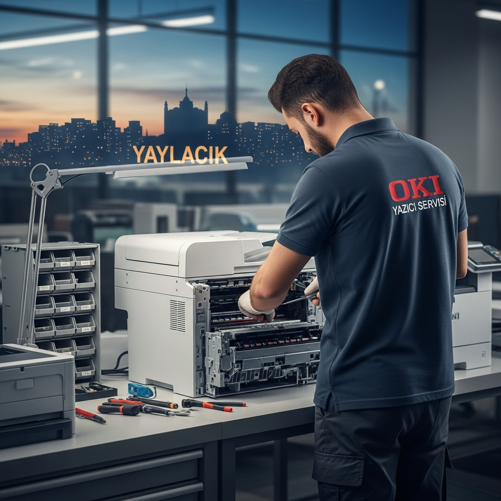 Generate a high-quality, relevant image prompt for an article about: Yaylacık Oki Yazıcı Servisi: