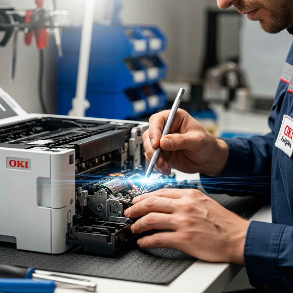 Generate a high-quality, relevant image prompt for an article about: Oki Yazıcı Tamir Karşıyaka: