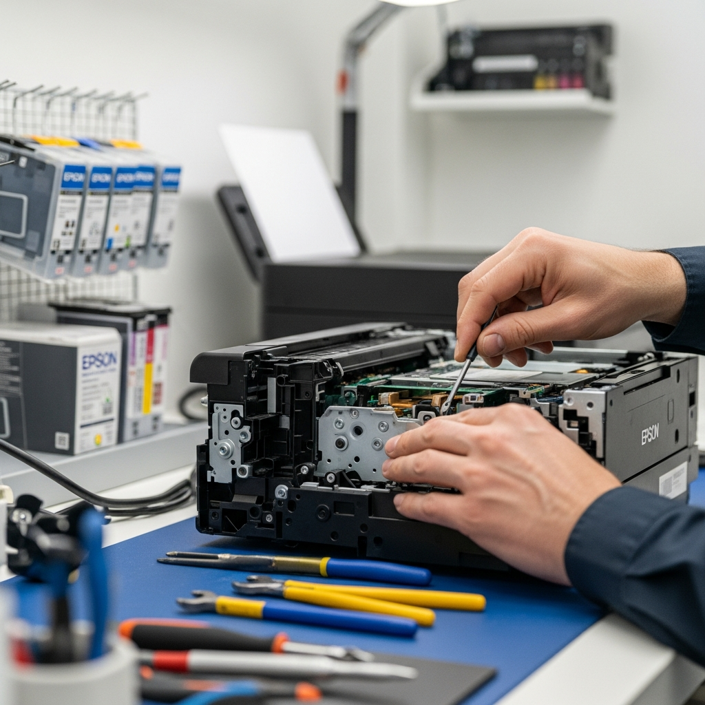 Generate a high-quality, relevant image prompt for an article about: Epson Yazıcı Tamir Gebze OSB2