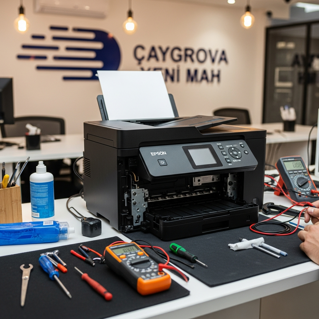 Generate a high-quality, relevant image prompt for an article about: Çayırova Yeni Mah Epson Yazı