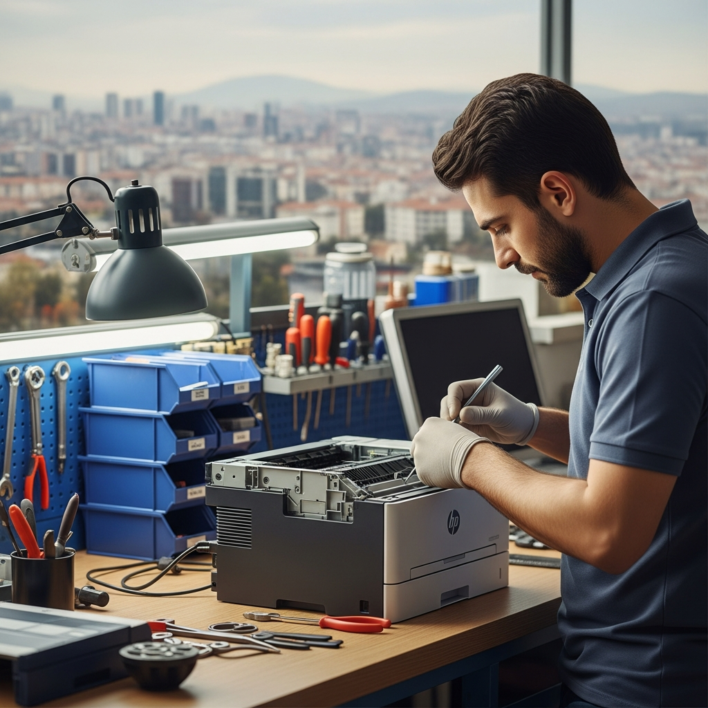 Generate a high-quality, relevant image prompt for an article about: Çayırova Gebze HP Yazıcı Ta