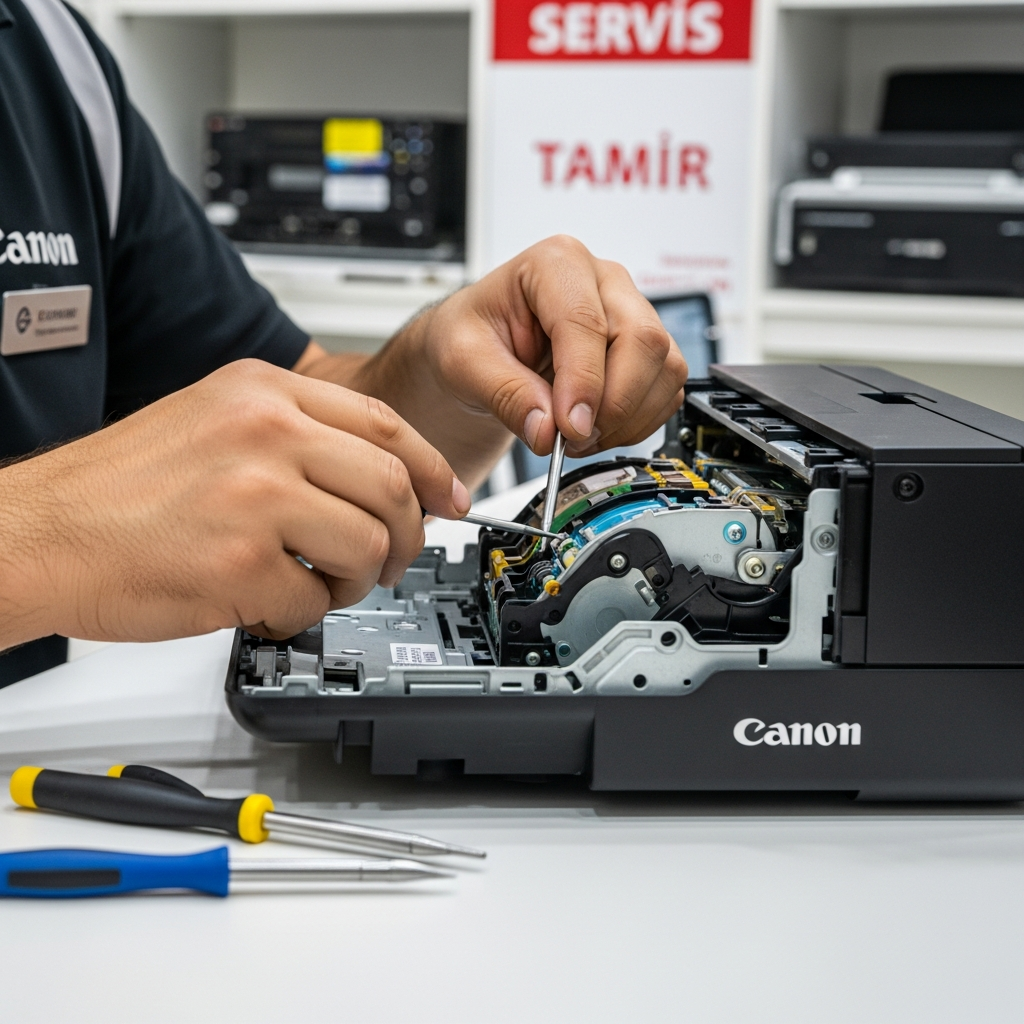 Generate a high-quality, relevant image prompt for an article about: Darıca Canon Yazıcı Tamir: E