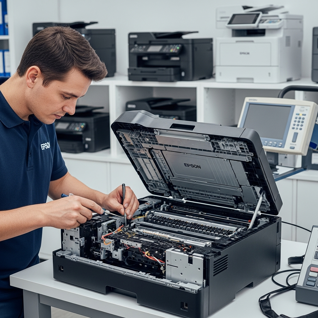 Generate a high-quality, relevant image prompt for an article about: Darıca Epson Tamir: Uzman ve E