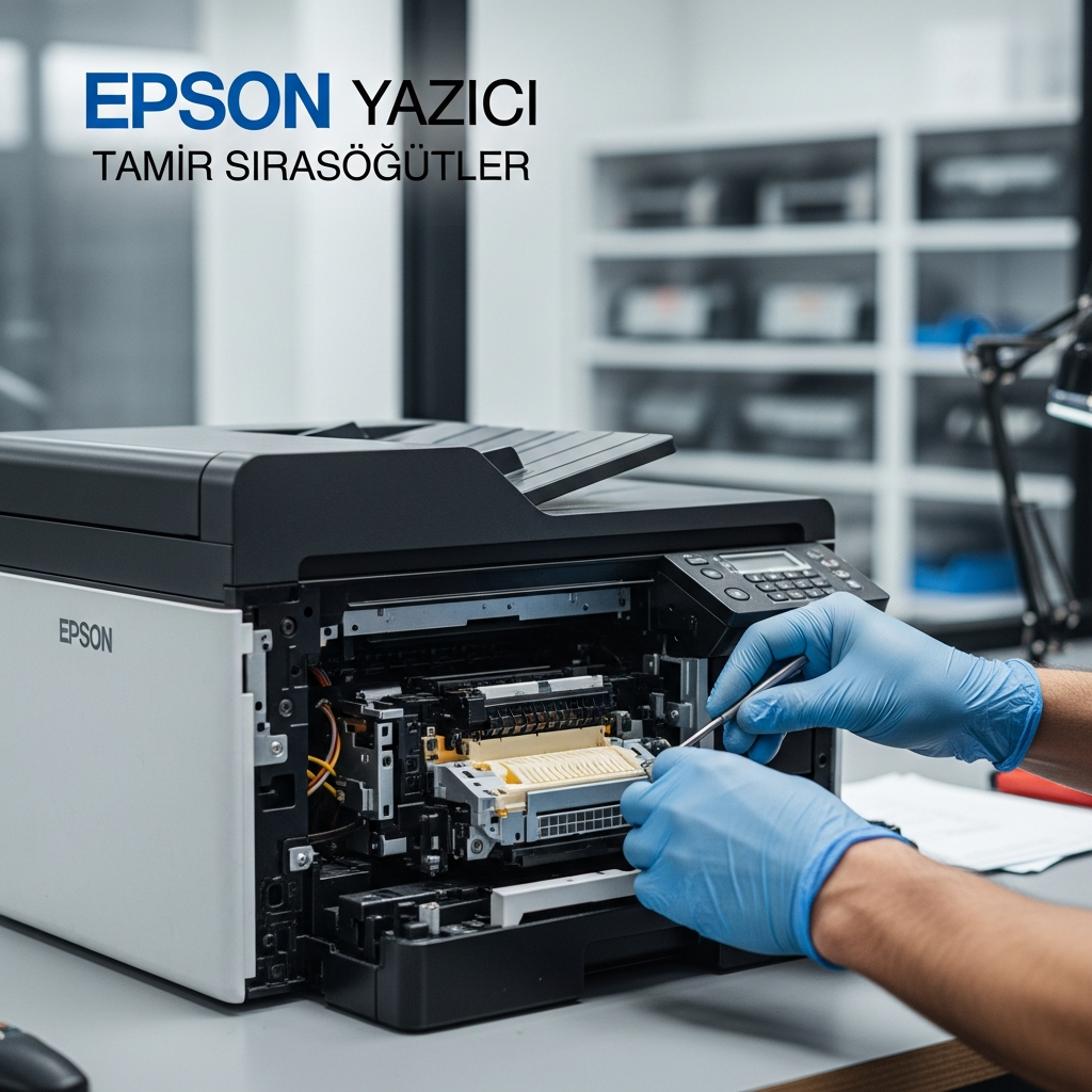 Generate a high-quality, relevant image prompt for an article about: Epson Yazıcı Tamir Sırasöğ