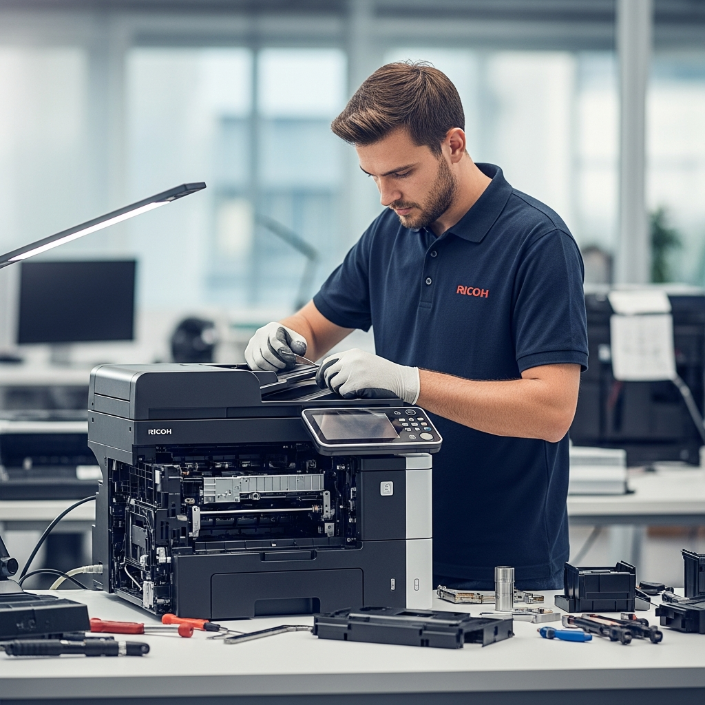 Generate a high-quality, relevant image prompt for an article about: Darıca Ricoh Yazıcı Tamir: E